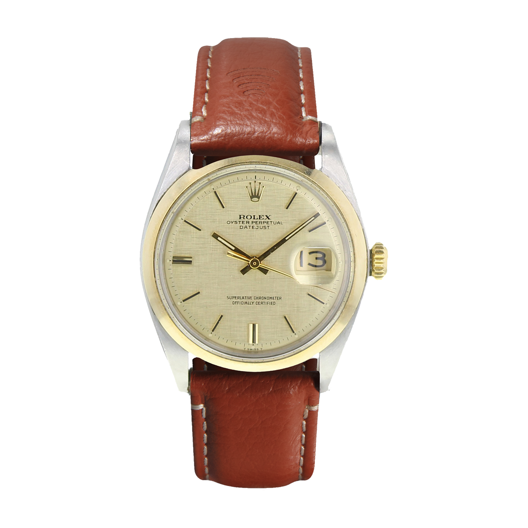 Tapster contactless watch strap leather on rolex watch