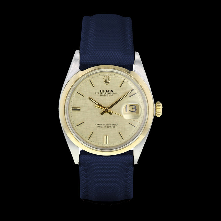 <img src="tapster.png" alt="Blue- contactless watch strap canvas on rolex watch">