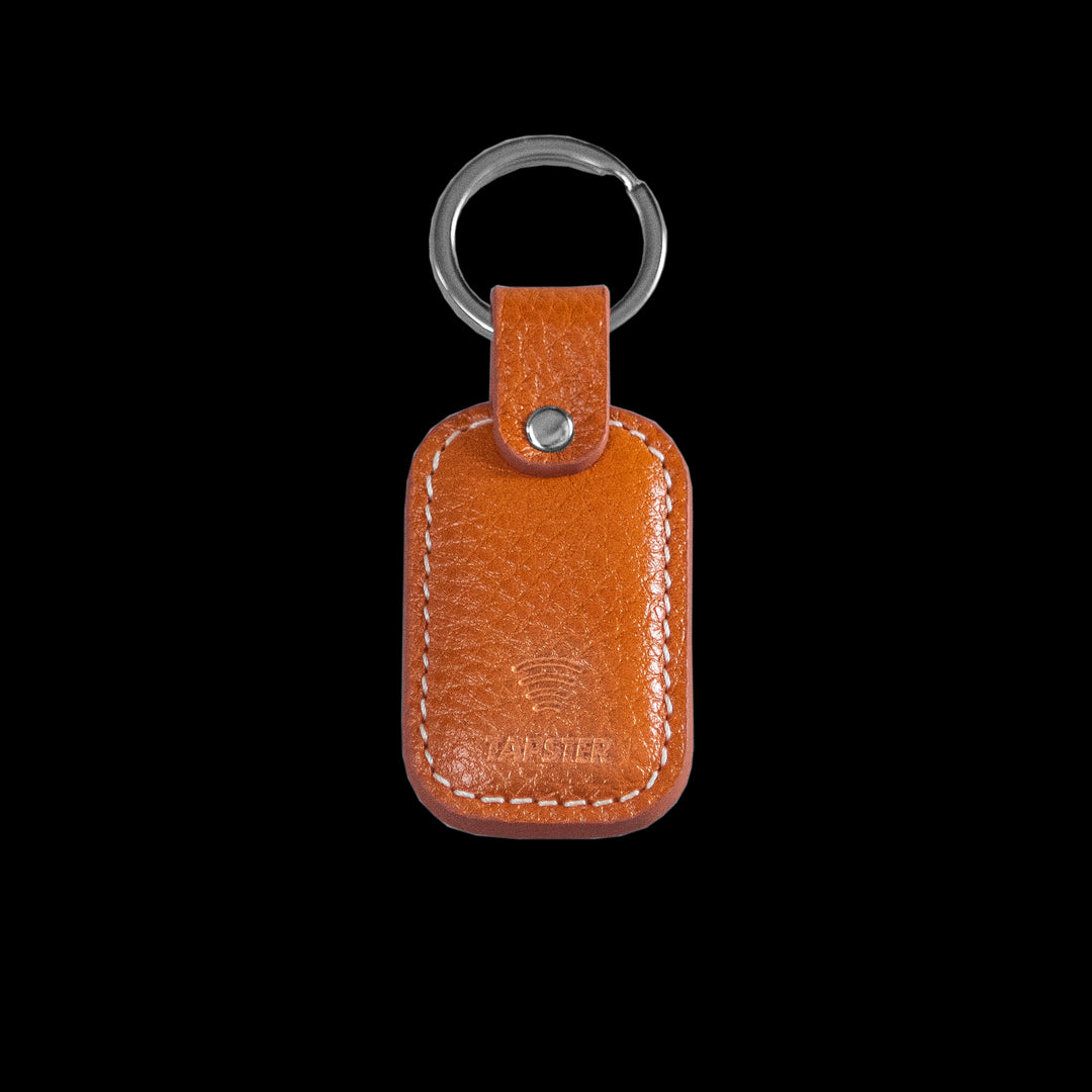  Brown Leather Keyring | Premium NFC Contactless Keychain  